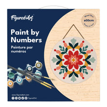 Laden Sie das Bild in den Galerie-Viewer, Malen nach Zahlen auf Holzscheibe - Winter-Mandala