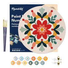Laden Sie das Bild in den Galerie-Viewer, Malen nach Zahlen auf Holzscheibe - Winter-Mandala