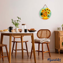 Laden Sie das Bild in den Galerie-Viewer, Malen nach Zahlen auf Holzscheibe - Van Gogh - Sonnenblumen