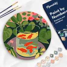 Laden Sie das Bild in den Galerie-Viewer, Malen nach Zahlen Figured'Art – Malen nach Zahlen auf Holzscheibe - Die Goldfische - Matisse