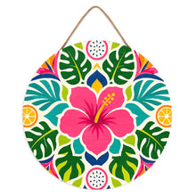 Laden Sie das Bild in den Galerie-Viewer, Malen nach Zahlen auf Holzscheibe - Hibiskus-Mandala