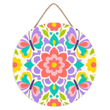 Laden Sie das Bild in den Galerie-Viewer, Malen nach Zahlen auf Holzscheibe - Schmetterlings-Mandala