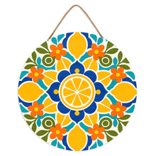 Laden Sie das Bild in den Galerie-Viewer, Malen nach Zahlen auf Holzscheibe - Zitrus-Mandala