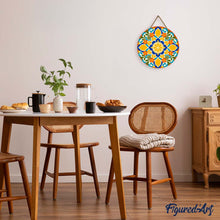 Laden Sie das Bild in den Galerie-Viewer, Malen nach Zahlen auf Holzscheibe - Zitrus-Mandala