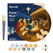 Laden Sie das Bild in den Galerie-Viewer, Malen nach Zahlen auf Holzscheibe - Weihnachtskrippe