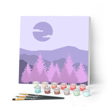 Laden Sie das Bild in den Galerie-Viewer, Mini Malen nach Zahlen mit Rahmen 20x20cm - Tannenwald