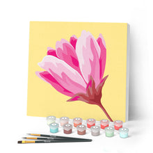 Laden Sie das Bild in den Galerie-Viewer, Mini Malen nach Zahlen mit Rahmen 20x20cm - Pinke Rose