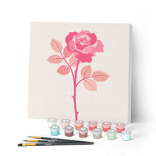 Laden Sie das Bild in den Galerie-Viewer, Mini Malen nach Zahlen mit Rahmen 20x20cm - Stengel Rose