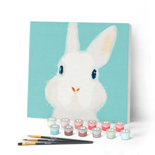 Laden Sie das Bild in den Galerie-Viewer, Mini Malen nach Zahlen mit Rahmen 20x20cm - Weißer Hase