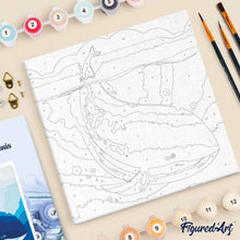 Laden Sie das Bild in den Galerie-Viewer, Mini Malen nach Zahlen mit Rahmen - Blauwal