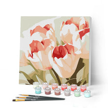 Laden Sie das Bild in den Galerie-Viewer, Mini Malen nach Zahlen mit Rahmen 20x20cm - Tulpenblüte