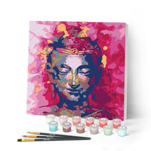 Laden Sie das Bild in den Galerie-Viewer, Mini Malen nach Zahlen mit Rahmen 20x20cm - Kostbarer Buddha