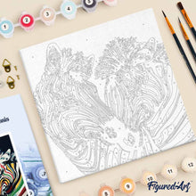 Laden Sie das Bild in den Galerie-Viewer, Mini Malen nach Zahlen mit Rahmen - Buntes Zebrapaar