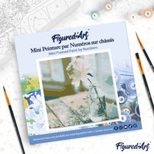 Laden Sie das Bild in den Galerie-Viewer, Mini Malen nach Zahlen mit Rahmen - Weiße Blume