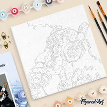 Laden Sie das Bild in den Galerie-Viewer, Mini Malen nach Zahlen mit Rahmen - Affe mit Kopfhörer