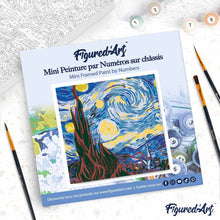 Laden Sie das Bild in den Galerie-Viewer, Mini Malen nach Zahlen mit Rahmen - Van Gogh - Sternennacht