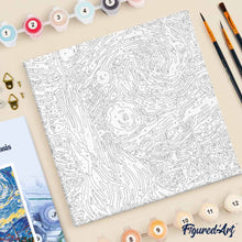 Laden Sie das Bild in den Galerie-Viewer, Mini Malen nach Zahlen mit Rahmen - Van Gogh - Sternennacht