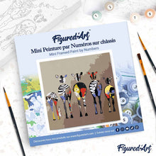 Laden Sie das Bild in den Galerie-Viewer, Mini Malen nach Zahlen mit Rahmen - Zebras von Hinten