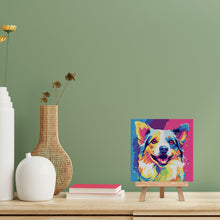 Laden Sie das Bild in den Galerie-Viewer, Mini Malen nach Zahlen mit Rahmen - Abstrakter Pop Art Hund