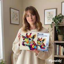 Laden Sie das Bild in den Galerie-Viewer, Mini Malen nach Zahlen mit Rahmen - Abstrakte Pop Art Giraffe