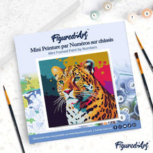 Laden Sie das Bild in den Galerie-Viewer, Mini Malen nach Zahlen mit Rahmen - Abstrakter Pop Art Leopard