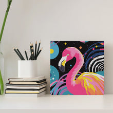 Laden Sie das Bild in den Galerie-Viewer, Mini Malen nach Zahlen mit Rahmen - Flamingo Abstrakt Pop Art