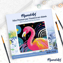 Laden Sie das Bild in den Galerie-Viewer, Mini Malen nach Zahlen mit Rahmen - Flamingo Abstrakt Pop Art