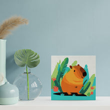 Laden Sie das Bild in den Galerie-Viewer, Mini Malen nach Zahlen mit Rahmen - Tropisches Capybara