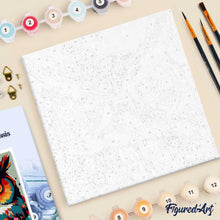 Laden Sie das Bild in den Galerie-Viewer, Mini Malen nach Zahlen mit Rahmen - Fantasie Eule mit Blumen