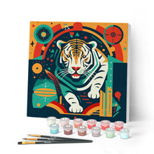Laden Sie das Bild in den Galerie-Viewer, Mini Malen nach Zahlen mit Rahmen - Abstrakter Art-Deco-Tiger