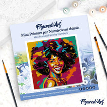 Laden Sie das Bild in den Galerie-Viewer, Mini Malen nach Zahlen mit Rahmen - Afroamerikanische Dame Pop Art