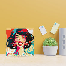 Laden Sie das Bild in den Galerie-Viewer, Mini Malen nach Zahlen mit Rahmen - Charmante Dame Pop Art