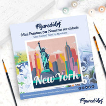 Laden Sie das Bild in den Galerie-Viewer, Mini Malen nach Zahlen mit Rahmen - Reiseplakat Freiheitsstatur New York