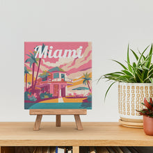 Laden Sie das Bild in den Galerie-Viewer, Mini Malen nach Zahlen mit Rahmen - Reiseplakat Miami