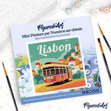 Laden Sie das Bild in den Galerie-Viewer, Mini Malen nach Zahlen mit Rahmen - Reiseplakat Lissabon