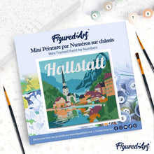 Laden Sie das Bild in den Galerie-Viewer, Mini Malen nach Zahlen mit Rahmen - Reiseplakat Hallstatt