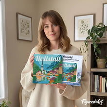 Laden Sie das Bild in den Galerie-Viewer, Mini Malen nach Zahlen mit Rahmen - Reiseplakat Hallstatt
