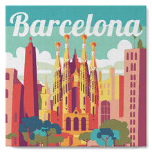 Laden Sie das Bild in den Galerie-Viewer, Mini Malen nach Zahlen mit Rahmen - Reiseplakat Barcelona
