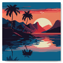 Laden Sie das Bild in den Galerie-Viewer, Mini Malen nach Zahlen mit Rahmen - Das Meer und der Sonnenuntergang