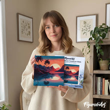 Laden Sie das Bild in den Galerie-Viewer, Mini Malen nach Zahlen mit Rahmen - Das Meer und der Sonnenuntergang