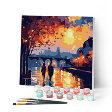 Laden Sie das Bild in den Galerie-Viewer, Mini Malen nach Zahlen mit Rahmen - Romantische Nacht