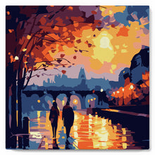 Laden Sie das Bild in den Galerie-Viewer, Mini Malen nach Zahlen mit Rahmen - Romantische Nacht
