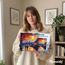 Laden Sie das Bild in den Galerie-Viewer, Mini Malen nach Zahlen mit Rahmen - Romantische Nacht