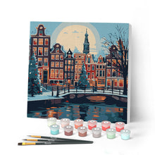 Laden Sie das Bild in den Galerie-Viewer, Mini Malen nach Zahlen mit Rahmen - Weihnachten in Amsterdam
