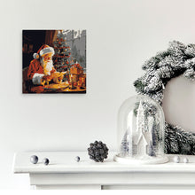 Laden Sie das Bild in den Galerie-Viewer, Mini Malen nach Zahlen mit Rahmen - Weihnachtsmann beim Lesen