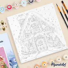 Laden Sie das Bild in den Galerie-Viewer, Mini Malen nach Zahlen mit Rahmen - Lebkuchenhaus