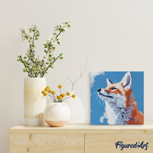 Laden Sie das Bild in den Galerie-Viewer, Mini Malen nach Zahlen mit Rahmen - Fuchs mit blauem Himmel