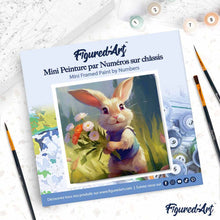 Laden Sie das Bild in den Galerie-Viewer, Mini Malen nach Zahlen mit Rahmen - Hase und Wildblumen