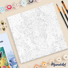 Laden Sie das Bild in den Galerie-Viewer, Mini Malen nach Zahlen mit Rahmen - Fantasie-Giraffe und Blumen