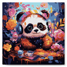 Laden Sie das Bild in den Galerie-Viewer, Mini Malen nach Zahlen mit Rahmen - Fantasie-Panda und Blumen